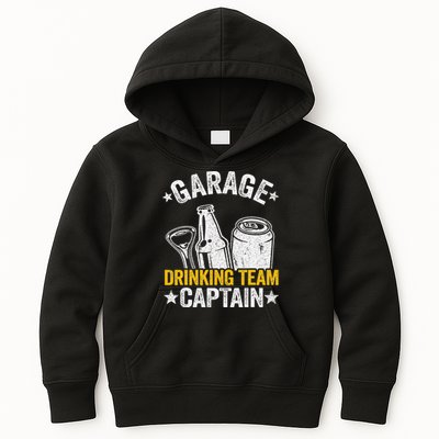Funny Beer Garage Drinker Garage Drinking Team Captain Kids Hoodie
