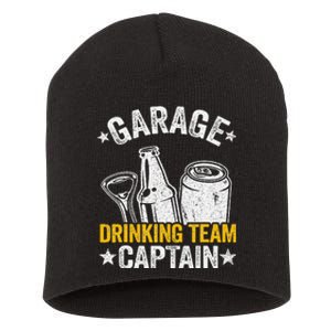 Funny Beer Garage Drinker Garage Drinking Team Captain Short Acrylic Beanie