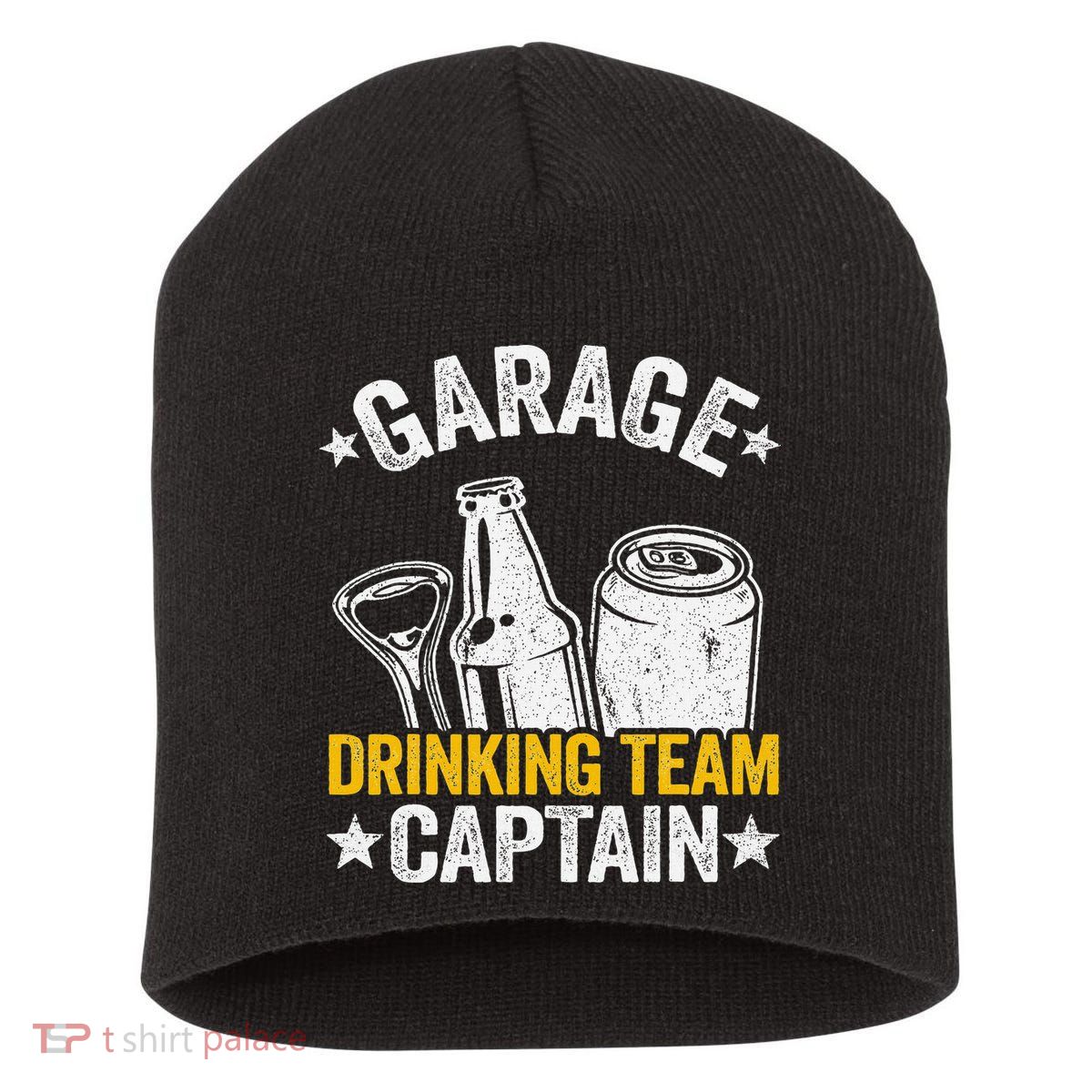 Funny Beer Garage Drinker Garage Drinking Team Captain Short Acrylic Beanie
