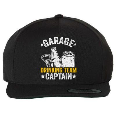 Funny Beer Garage Drinker Garage Drinking Team Captain Wool Snapback Cap