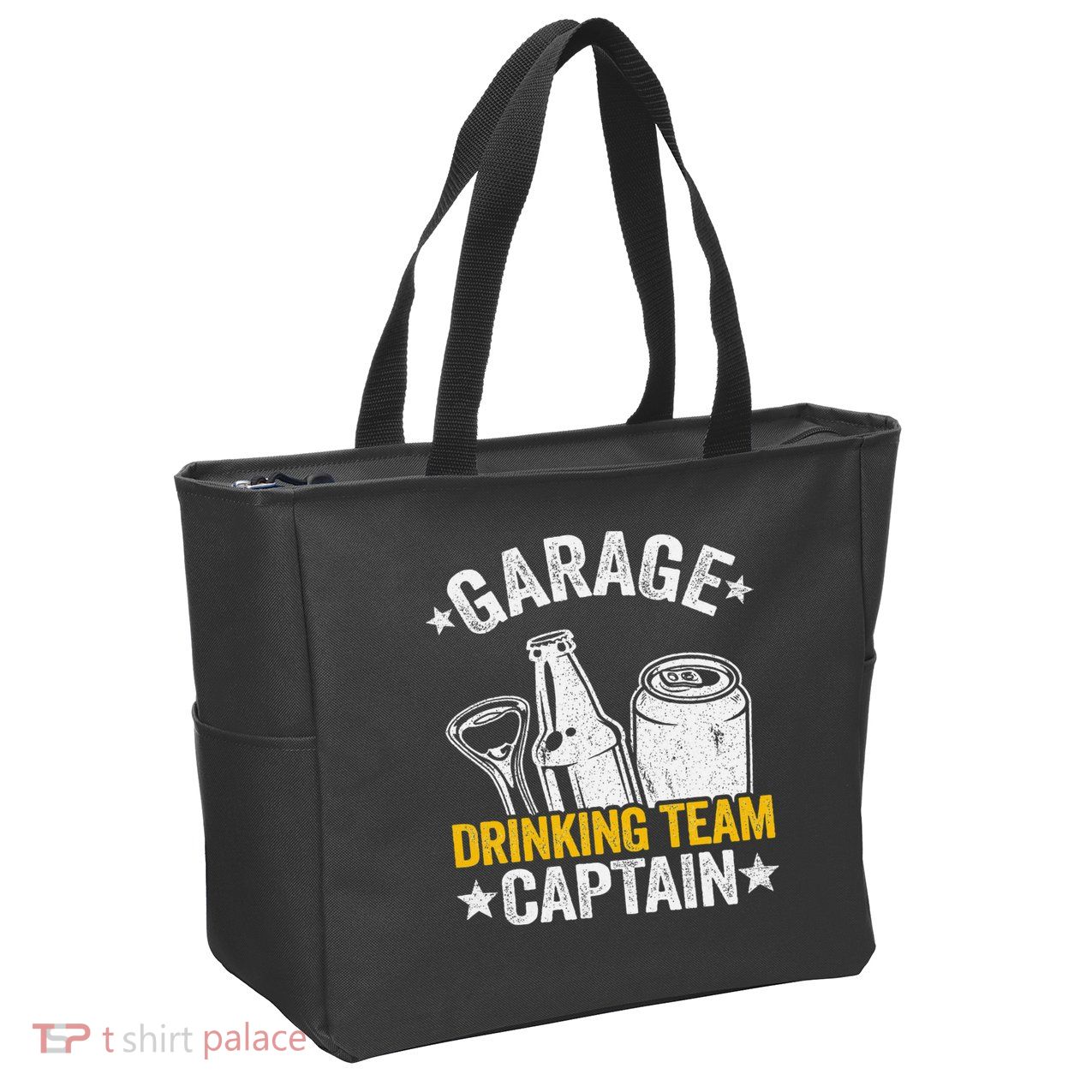 Funny Beer Garage Drinker Garage Drinking Team Captain Zip Tote Bag