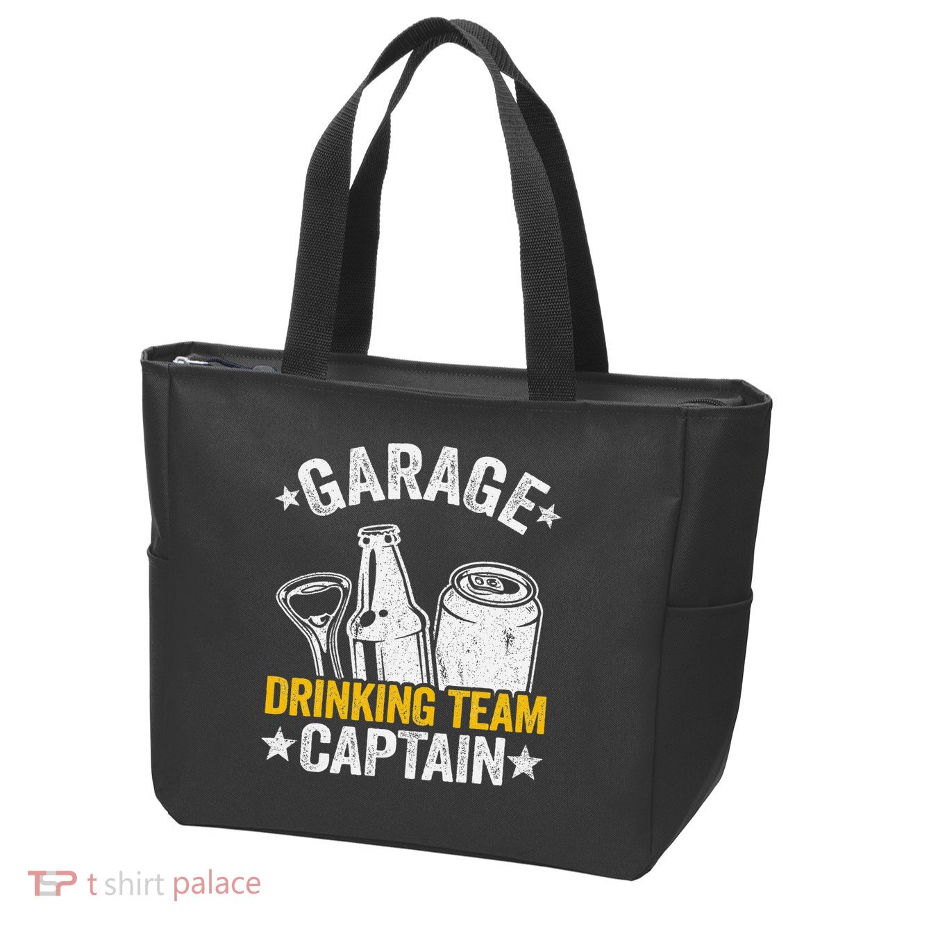 Funny Beer Garage Drinker Garage Drinking Team Captain Zip Tote Bag