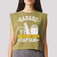 Funny Beer Garage Drinker Garage Drinking Team Captain Garment-Dyed Women's Muscle Tee