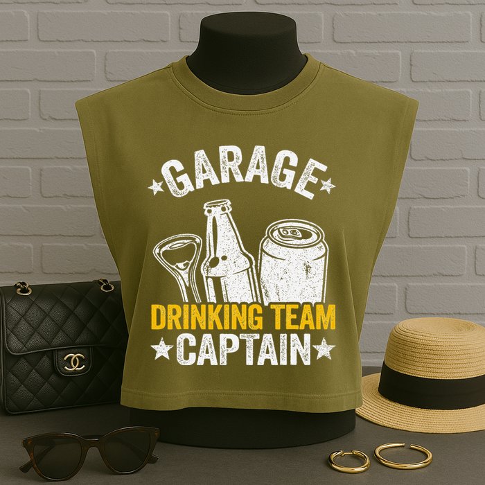 Funny Beer Garage Drinker Garage Drinking Team Captain Garment-Dyed Women's Muscle Tee