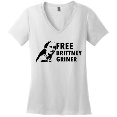 Free Brittney Griner Free BG Basketball Support Brittney Griner Women's V-Neck T-Shirt