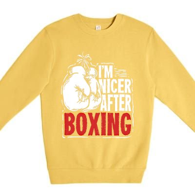 Funny Boxing Gift For A Boxer And Fighter Cool Gift Premium Crewneck Sweatshirt