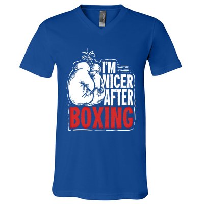 Funny Boxing Gift For A Boxer And Fighter Cool Gift V-Neck T-Shirt