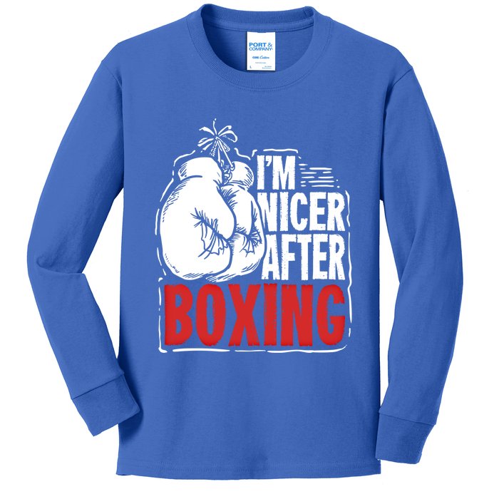 Funny Boxing Gift For A Boxer And Fighter Cool Gift Kids Long Sleeve Shirt