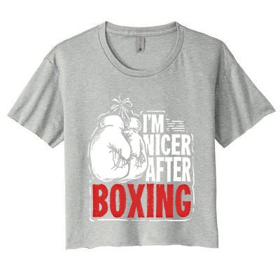 Funny Boxing Gift For A Boxer And Fighter Cool Gift Women's Crop Top Tee