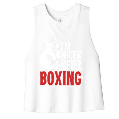 Funny Boxing Gift For A Boxer And Fighter Cool Gift Women's Racerback Cropped Tank