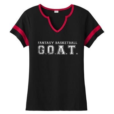 Fantasy Basketball GOAT League Champion Champ Winner Ladies Halftime Notch Neck Tee