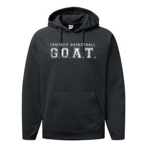 Fantasy Basketball GOAT League Champion Champ Winner Performance Fleece Hoodie