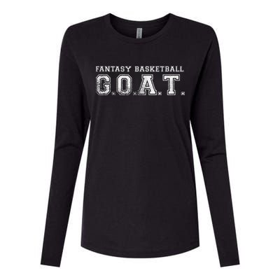 Fantasy Basketball GOAT League Champion Champ Winner Womens Cotton Relaxed Long Sleeve T-Shirt