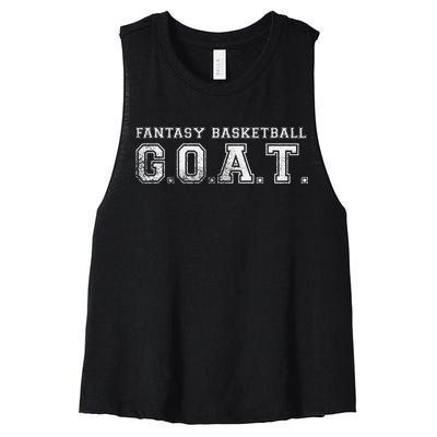 Fantasy Basketball GOAT League Champion Champ Winner Women's Racerback Cropped Tank