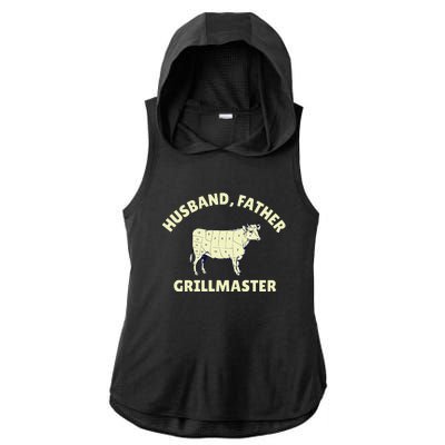 Funny BBQ Grilling Husband Father Grillmaster Ladies PosiCharge Tri-Blend Wicking Draft Hoodie Tank