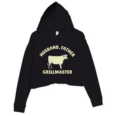 Funny BBQ Grilling Husband Father Grillmaster Crop Fleece Hoodie