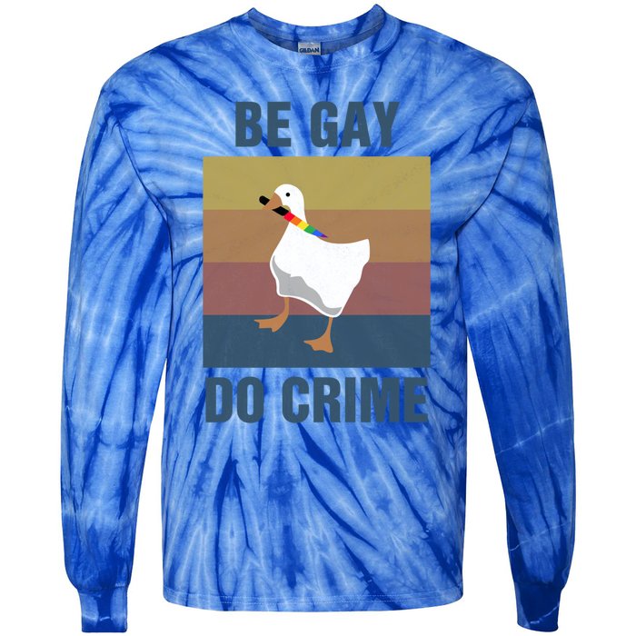 Funny Be Gay Do Crime Lgbt Pride Month Gift Cute Gift Tie-Dye Long Sleeve Shirt