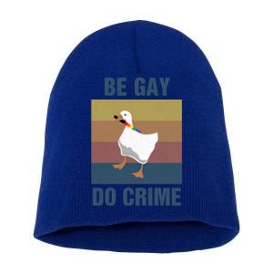 Funny Be Gay Do Crime Lgbt Pride Month Gift Cute Gift Short Acrylic Beanie