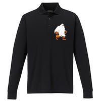 Funny Bigfoot Ghost Halloween Costume Performance Long Sleeve Polo