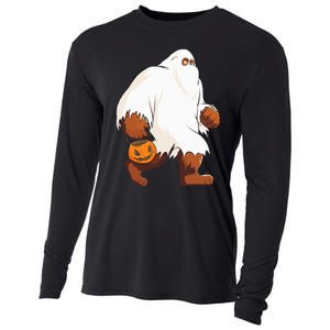 Funny Bigfoot Ghost Halloween Costume Cooling Performance Long Sleeve Crew