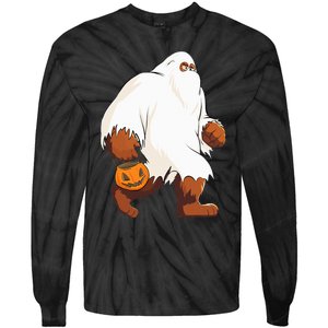 Funny Bigfoot Ghost Halloween Costume Tie-Dye Long Sleeve Shirt