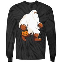 Funny Bigfoot Ghost Halloween Costume Tie-Dye Long Sleeve Shirt