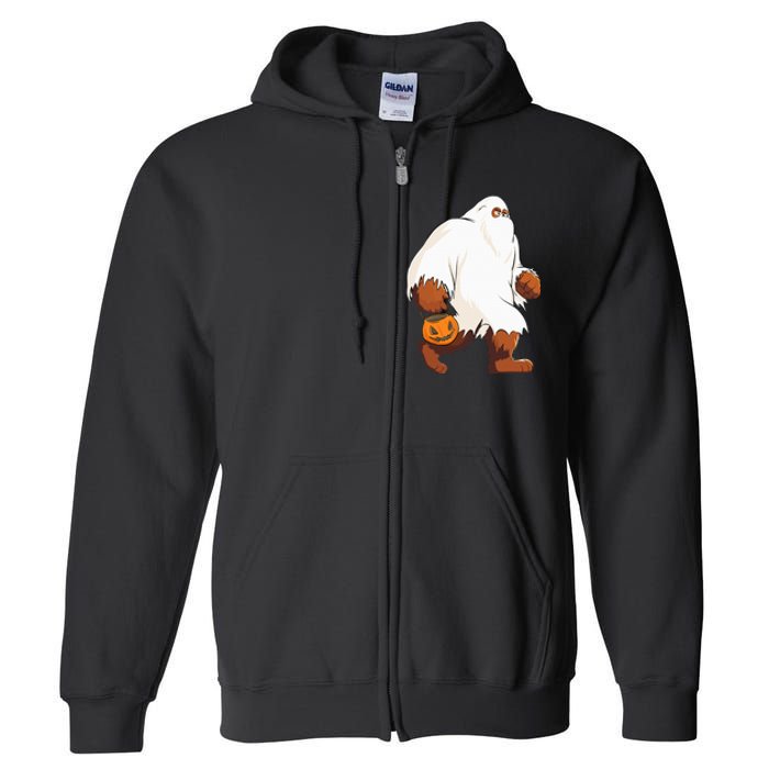 Funny Bigfoot Ghost Halloween Costume Full Zip Hoodie