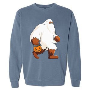 Funny Bigfoot Ghost Halloween Costume Garment-Dyed Sweatshirt