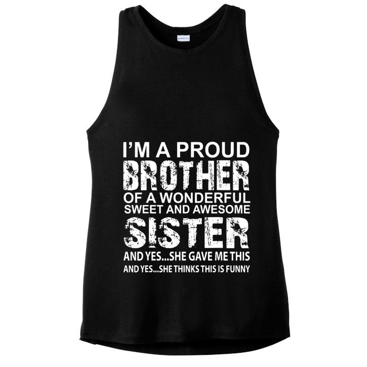 Funny Birthday Gift For Brother From Awesome Sister Present Ladies PosiCharge Tri-Blend Wicking Tank