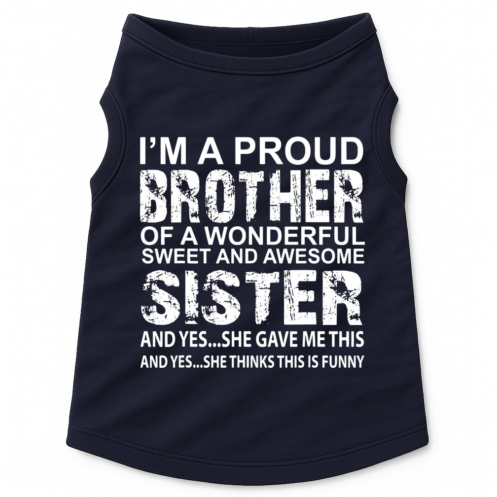 Funny Birthday Gift For Brother From Awesome Sister Present Doggie Tank