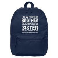 Funny Birthday Gift For Brother From Awesome Sister Present 16 in Basic Backpack