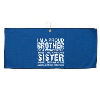 Funny Birthday Gift For Brother From Awesome Sister Present Large Microfiber Waffle Golf Towel