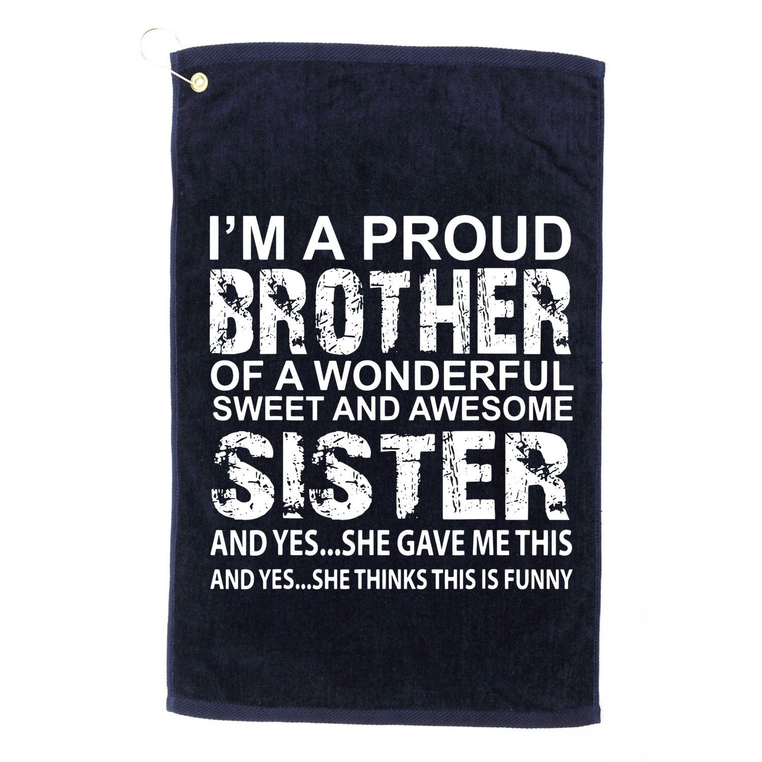 Funny Birthday Gift For Brother From Awesome Sister Present Golf Towel