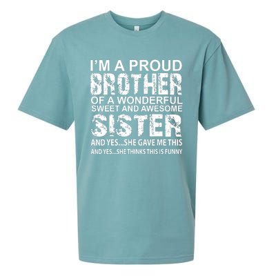 Funny Birthday Gift For Brother From Awesome Sister Present Sueded Cloud Jersey T-Shirt