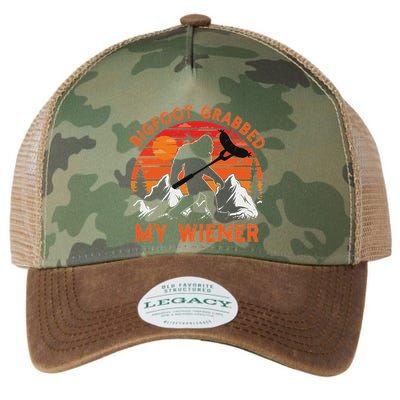 Funny Bigfoot Grabbed My Wiener Retro Bbq Humor Legacy Tie Dye Trucker Hat