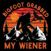 Funny Bigfoot Grabbed My Wiener Retro Bbq Humor Cooling Performance Crew T-Shirt