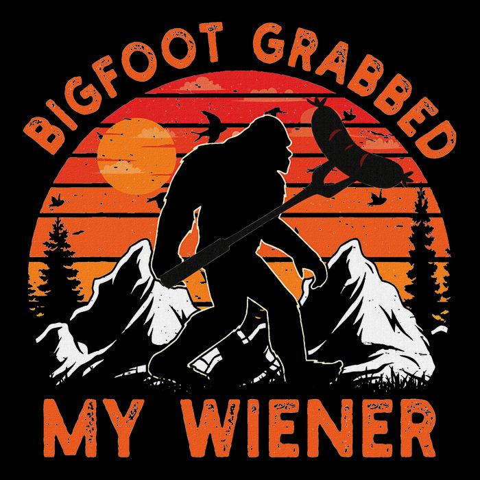 Funny Bigfoot Grabbed My Wiener Retro Bbq Humor Cooling Performance Crew T-Shirt