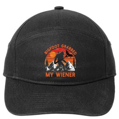 Funny Bigfoot Grabbed My Wiener Retro Bbq Humor 7-Panel Snapback Hat