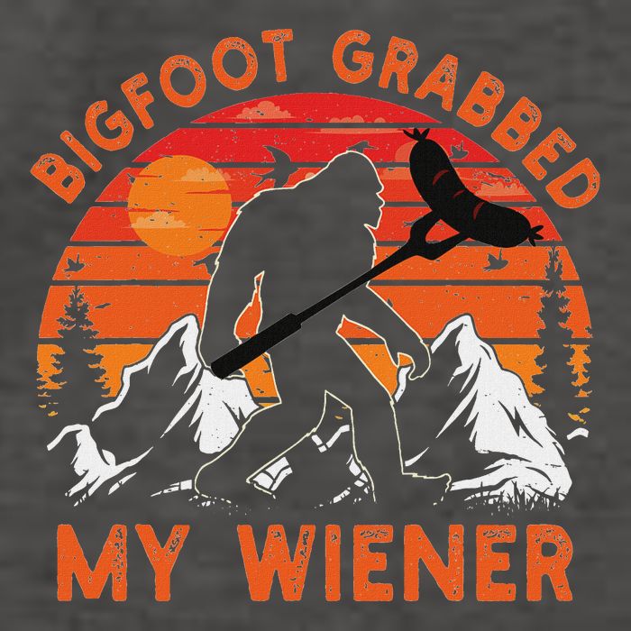 Funny Bigfoot Grabbed My Wiener Retro Bbq Humor Vector Backpack