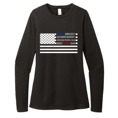 Funny BidenS Greatest Accomplishment Is Showing Trump 2024 Womens CVC Long Sleeve Shirt