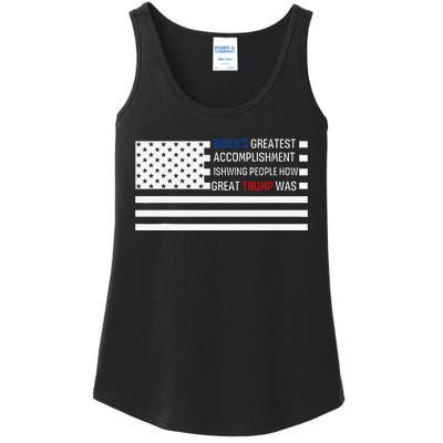 Funny BidenS Greatest Accomplishment Is Showing Trump 2024 Ladies Essential Tank