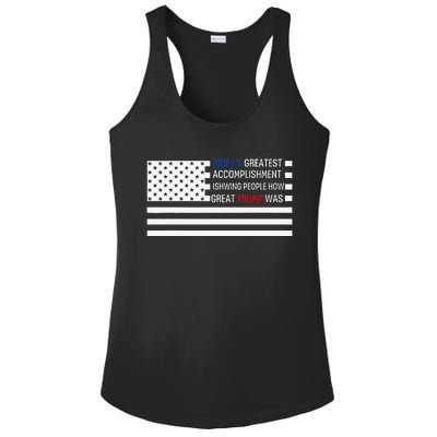 Funny BidenS Greatest Accomplishment Is Showing Trump 2024 Ladies PosiCharge Competitor Racerback Tank