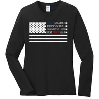 Funny BidenS Greatest Accomplishment Is Showing Trump 2024 Ladies Long Sleeve Shirt