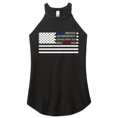 Funny BidenS Greatest Accomplishment Is Showing Trump 2024 Women's Perfect Tri Rocker Tank