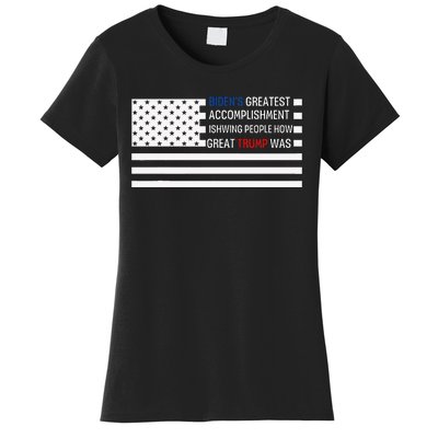 Funny BidenS Greatest Accomplishment Is Showing Trump 2024 Women's T-Shirt