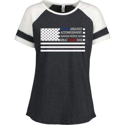 Funny BidenS Greatest Accomplishment Is Showing Trump 2024 Enza Ladies Jersey Colorblock Tee