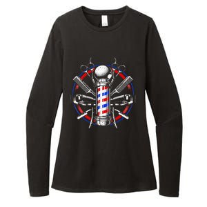 Funny Barber Gift For Men Barbershop Pole Tools Hairstylist Womens CVC Long Sleeve Shirt