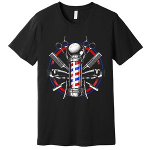 Funny Barber Gift For Men Barbershop Pole Tools Hairstylist Premium T-Shirt