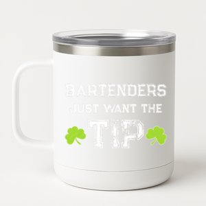 Funny Bartendings Gift Saint Patricks Day Shamrock Bar Pub Gift 12 oz Stainless Steel Tumbler Cup