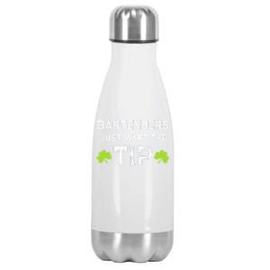 Funny Bartendings Gift Saint Patricks Day Shamrock Bar Pub Gift Stainless Steel Insulated Water Bottle